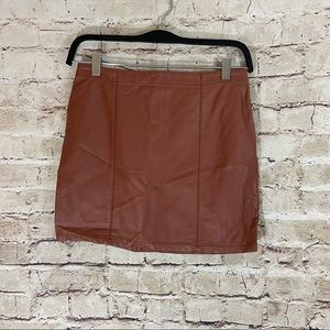 Forever21 camel colored faux leather mini skirt size small